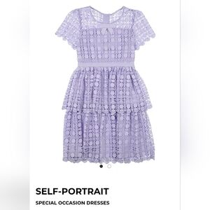 Self-Portrait Lilac Lace Mini Dress
